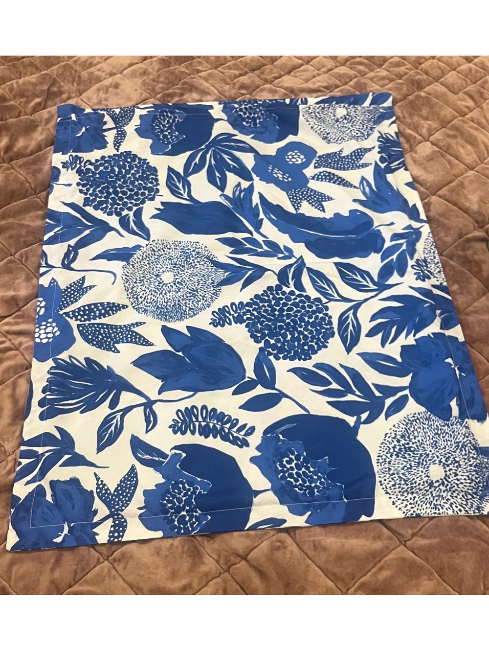 2 Xhilaration Blue and White Floral Pattern Lightweight Standard Pillow Shams